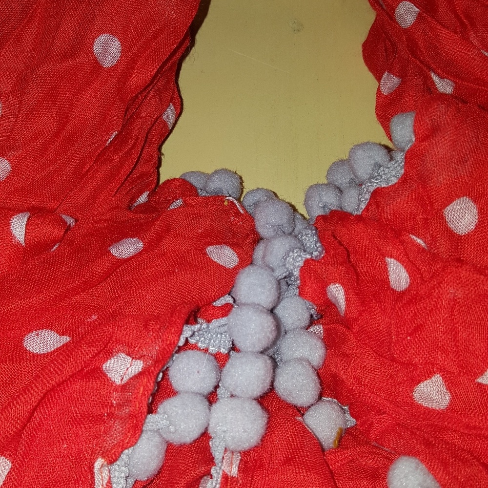 Red and gray multi wear scarf
